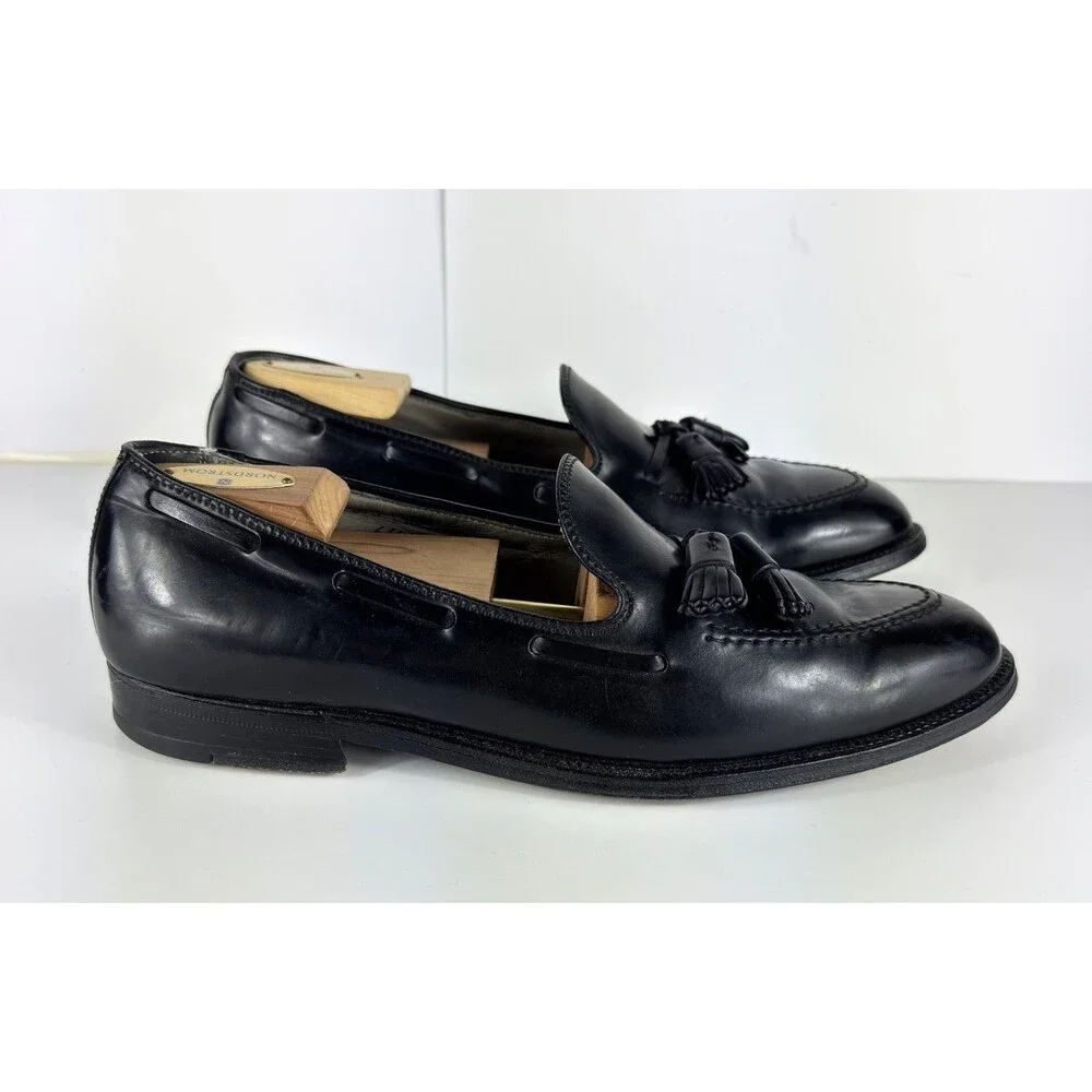 Alden Shoes Men's Shell Cordovan 664 Black Tassle Loafers US 11 B/D